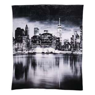Brampton House Print Super Soft New York City Blanket Multicoloured 180 x 220 cm