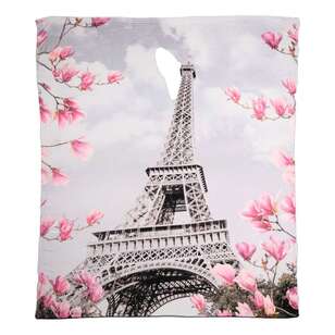 Brampton House Print Super Soft Eiffel Tower Blanket Multicoloured 180 x 220 cm