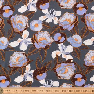 Moody Floral 135 cm Rayon Fabric Multicoloured 135 cm
