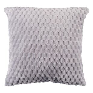 KOO Hazel Cut Fleece Soft Cushion Grey 50 x 50 cm