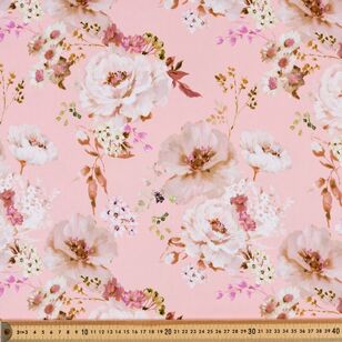 Painterly Floral 127 cm Sateen Fabric Soft Rose 127 cm