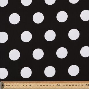 Audrey Spot 127 cm Sateen Fabric Black 127 cm