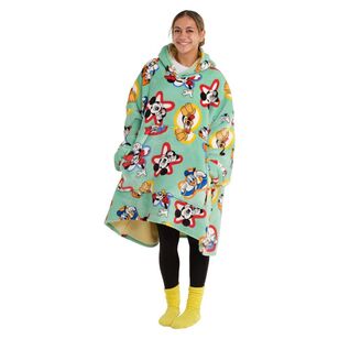 Licenced Mickey & Friends Hooded Blanket Green