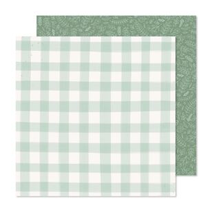American Crafts Gingham Garden Picnic Loose Paper Picnic 12 x 12 in
