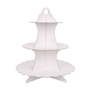 Spartys 3 Tier Cardboard Cupcake Stand White 35 x 32 cm