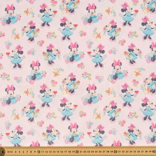 Disney Minnie Flowers 148 cm Minky Fleece Fabric Pink 148 cm