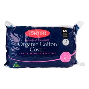 Tontine Organic Cotton Cover Pillow 2 Pack White Standard