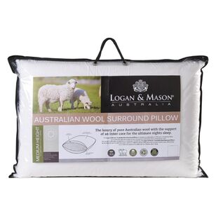 Logan & Mason Wool Surround Pillow White Standard