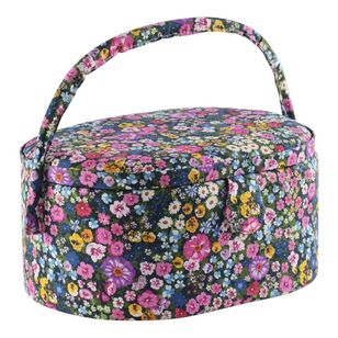 Maria George Oval Sewing Basket Garden Floral