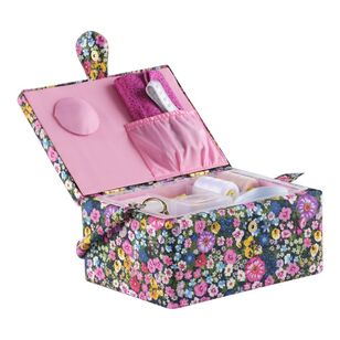 Maria George Rectangle Sewing Basket Garden Floral