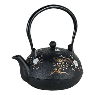 Avanti Cherry Blossom Cast Iron Teapot Black 1.1 L