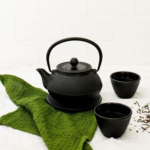 Avanti Hobnail 4 Piece Teapot Set Black 800 mL