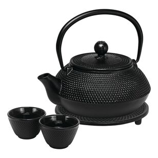 Avanti Hobnail 4 Piece Teapot Set Black 800 mL