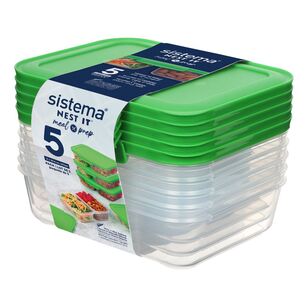 Sistema Nest It Meal Prep 5 Pack Clear