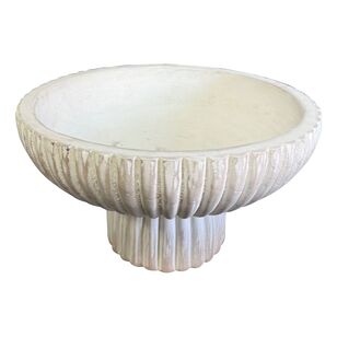 Ombre Home Palm Cove Footed Bowl Off White 30 x 16.5 cm