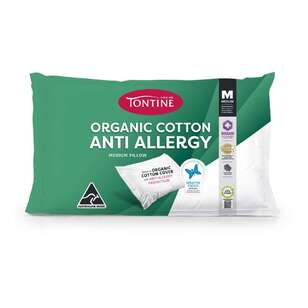 Tontine Organic Cotton Anti Allergy Pillow White Standard