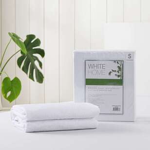 White Home Bamboo Terry Waterproof Mattress Protector White