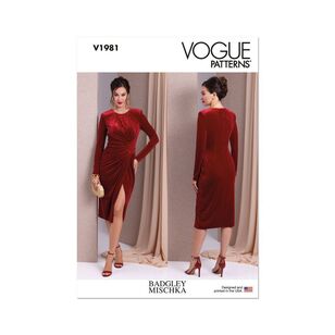 Vogue V1981 Misses' Knit Dress Pattern by Badgley Mischka White