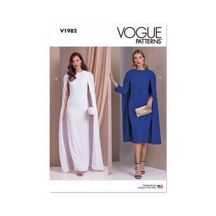 Vogue V1982 Misses' Cape Dress Pattern White