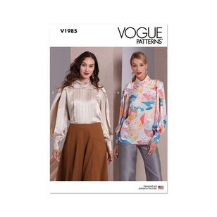 Vogue V1985 Misses' Dynamic Long Sleeve Tops Pattern White