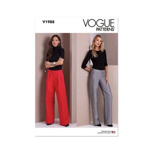 Vogue V1988 Misses' Low Rise Pant Pattern White