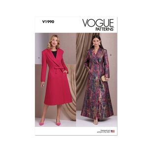 Vogue V1990 Misses' Structured Coat Pattern White