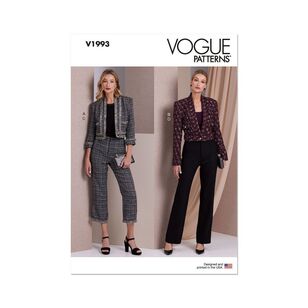 Vogue V1993 Misses' Fitted Jacket and Pants Pattern White