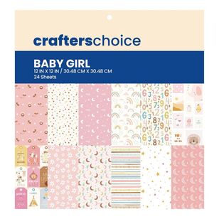 Crafters Choice Paper Pad 12 x 12" Baby Girl Multicoloured