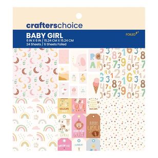 Crafters Choice Paper Pad 6 x 6" Baby Girl Multicoloured 12 x 12 in