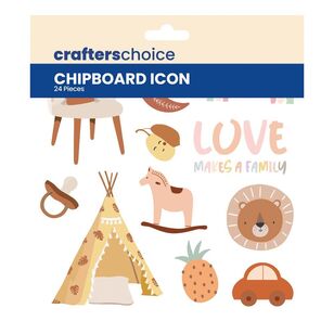Crafters Choice Chipboard Icons Baby Girl Multicoloured 6 x 6 in