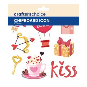 Crafters Choice Chipboard Icons Love Multicoloured 6 x 6 in