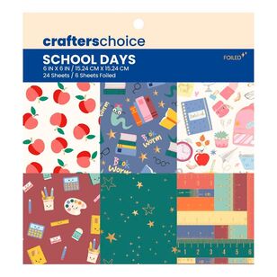 Crafters Choice Paper Pad 6 x 6" School Days Multicoloured 12 x 12 in