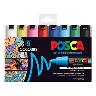 Posca PC-7M 8 Pack Poster Markers Multicoloured