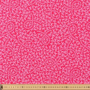 Pink Power Mini Ribbons 112 cm Cotton Fabric Dark Pink