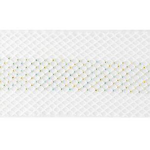 Simplicity Mesh Iridescent Rhinestone Strip Trim White