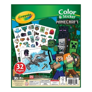 Crayola Minecraft Colour & Sticker Book Set Multicoloured