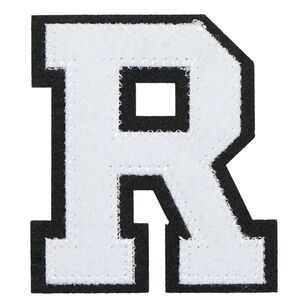 Varsity Letter R Iron On Motif White & Black | Spotlight Australia