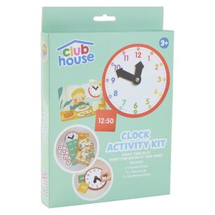 Activity Box With Clock Club House Learning Clock Activity Kit Multicoloured