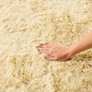 Luxury Living Nelson Shaggy Rug Ivory Ivory