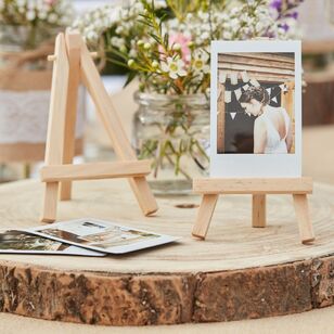 Ginger Ray Wooden Rustic Easels 3 Pack Brown