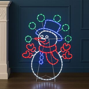 Lexi Lighting 98cm Juggling Snowman Animated Rope Light Silhouette RGB