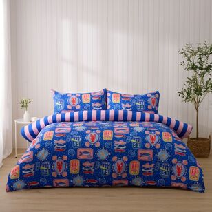 Shell Creatures Paint Craft Ombre Home Bright Coastal Pearl Quilt Cover Set Multicoloured ...