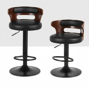 Artiss 4 Piece Adjustable Bentwood Bar Stool Set Black | Spotlight ...