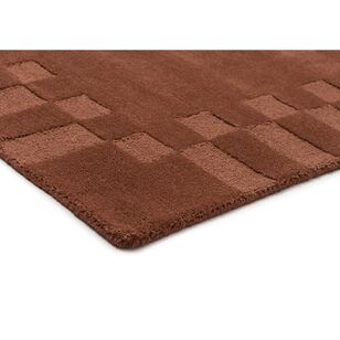 Spotlight Rugs Loopsie Ostiense Checked Border Wool Rug Terracotta Terracotta 300 x ...