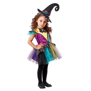 Patchwork Witch Children's Costume Black & Grey
