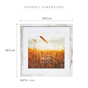 Cooper & Co Premium Rustic 40 x 40 cm to 30 x 30 cm Frames 2 Pack White 40 x 40 cm