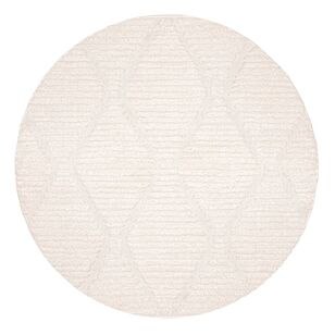 Loopsie Monetta Diamond Round Rug Cream