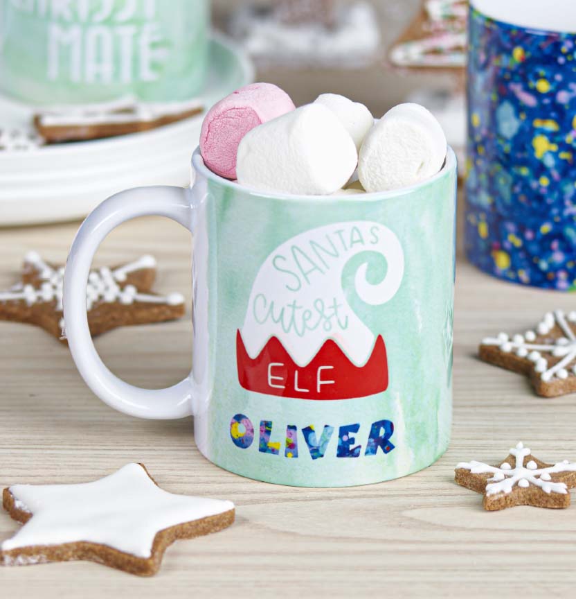 Santas Cutest Elf Personalised Mug Project