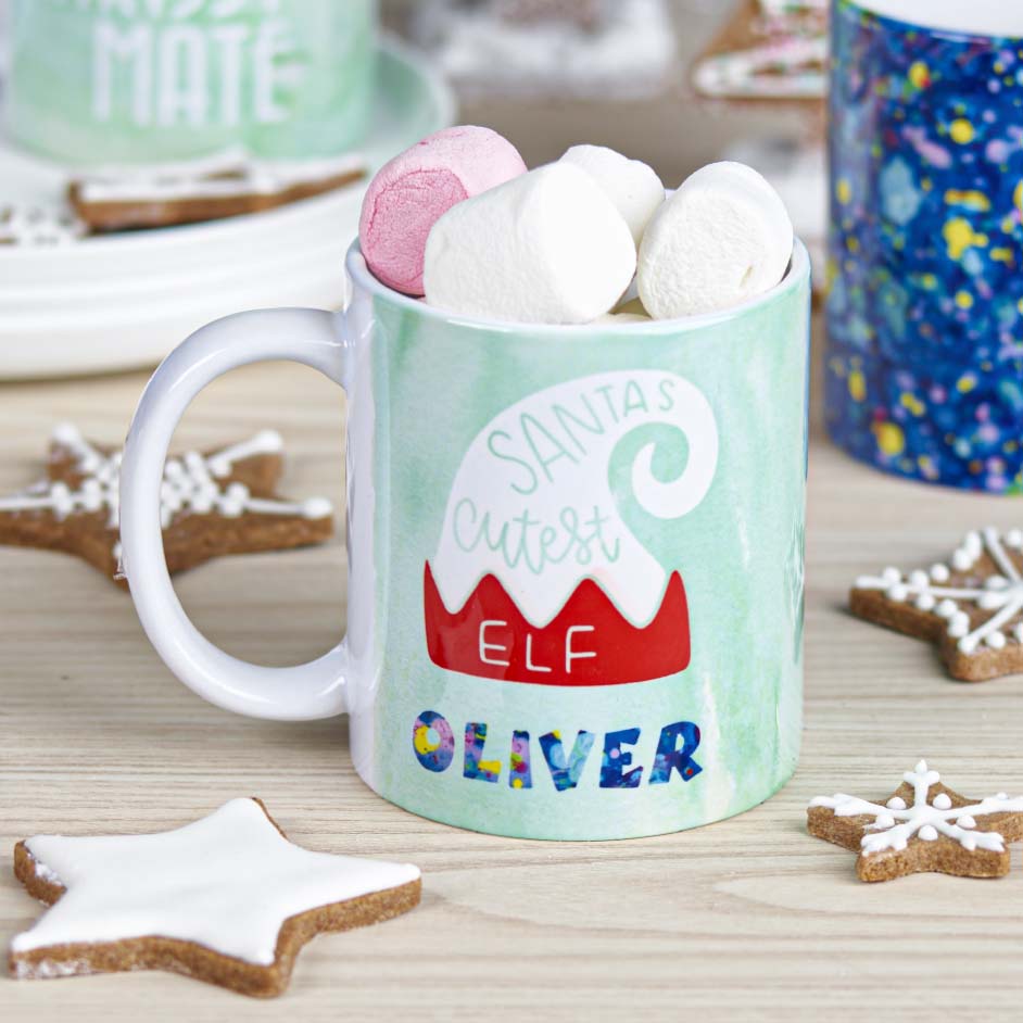 Santas Cutest Elf Personalised Mug Project