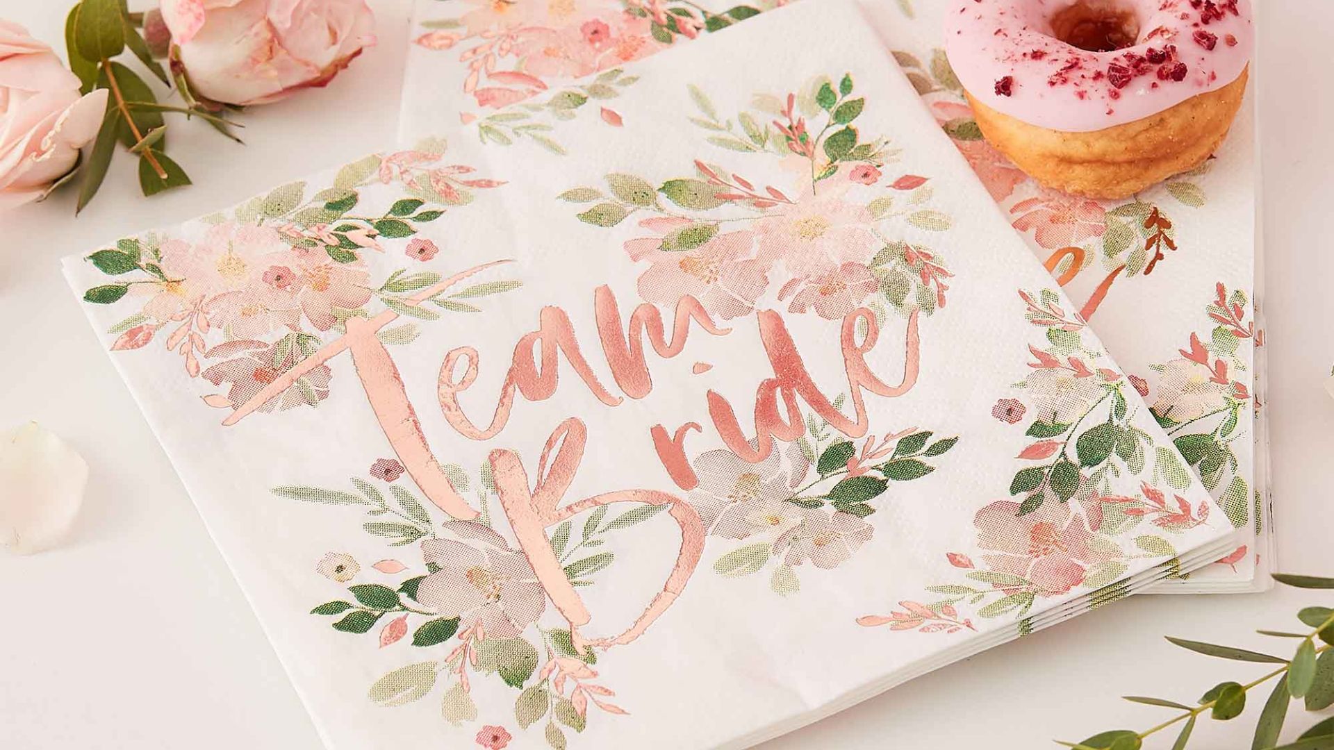 Ginger Ray Floral Hen's Party 'Team Bride' Napkins